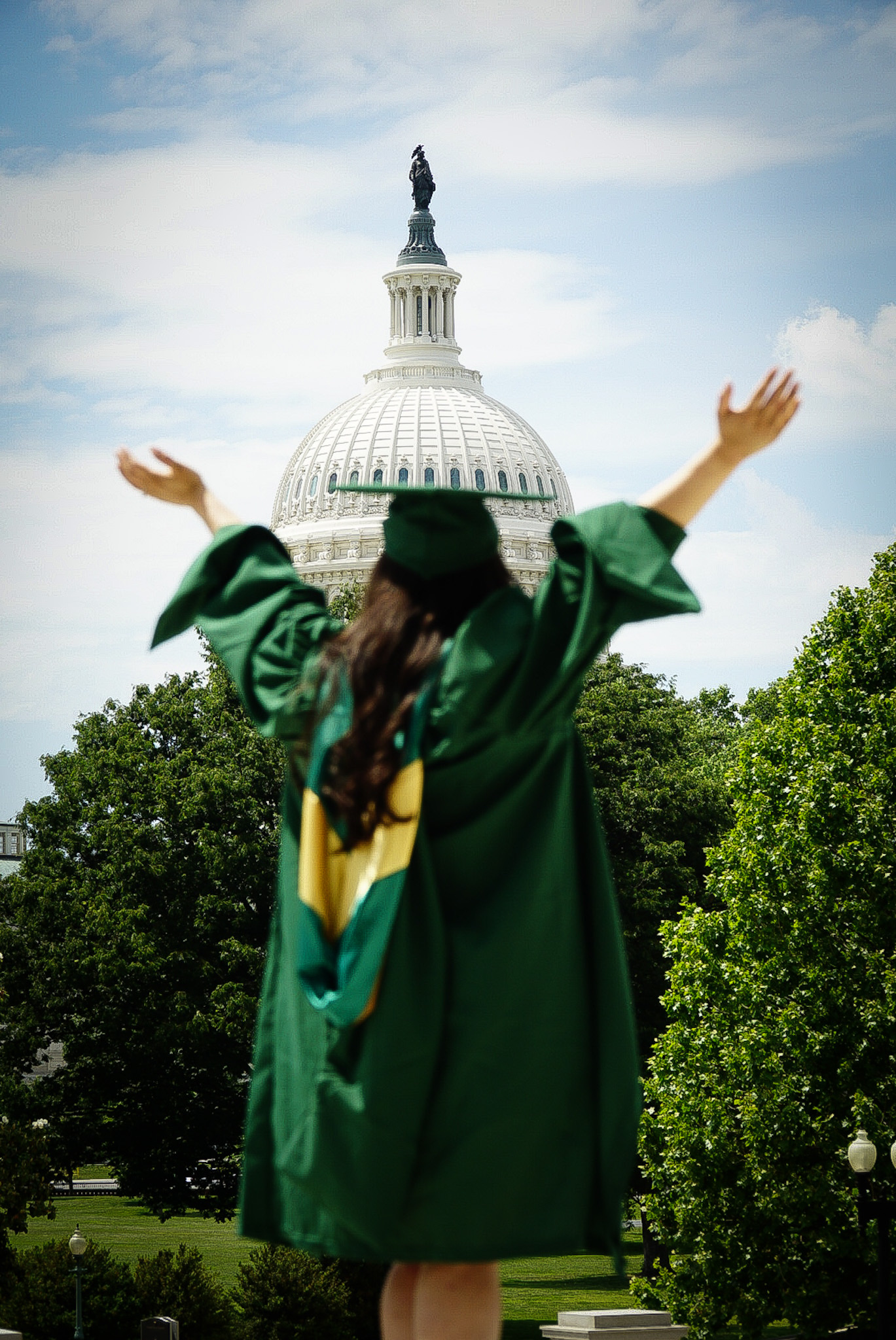 Centreville graduation portrait in cap and gown